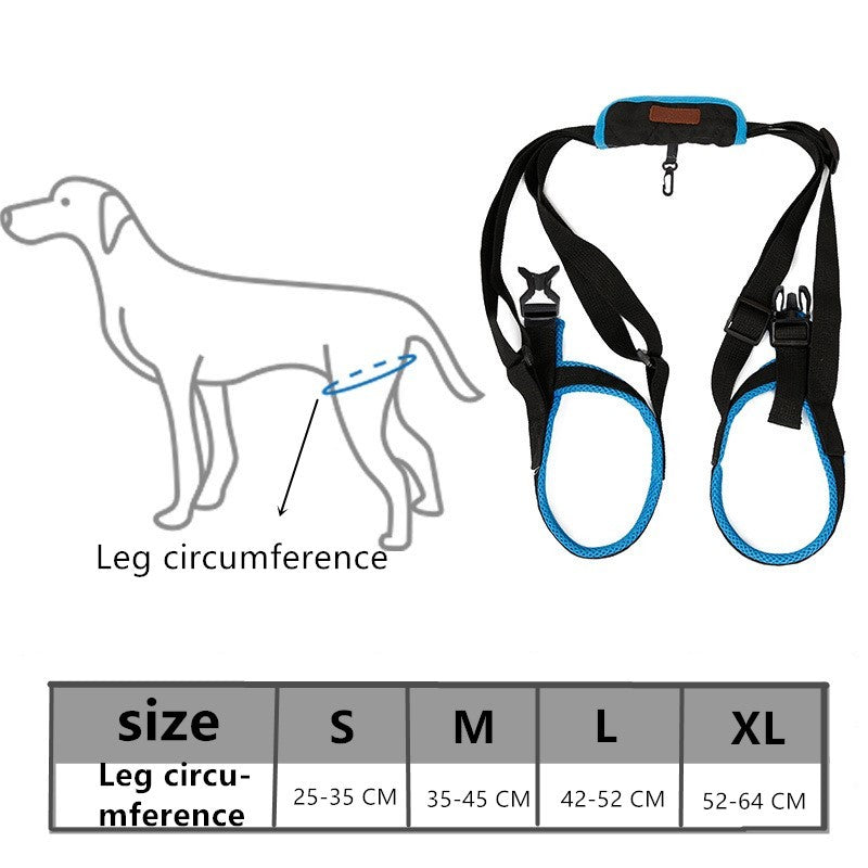 HKM-416083 Dog Hind Leg Support Harness - Adjustable Blue Auxiliary Belt for Walking