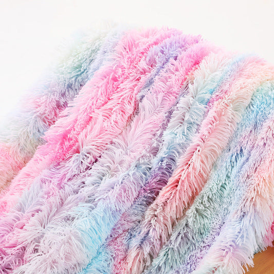 HKM-416147 Rainbow Tie-Dye Double Layer Blanket in Various Sizes and Colors