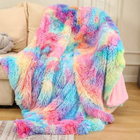 HKM-416147 Rainbow Tie-Dye Double Layer Blanket in Various Sizes and Colors