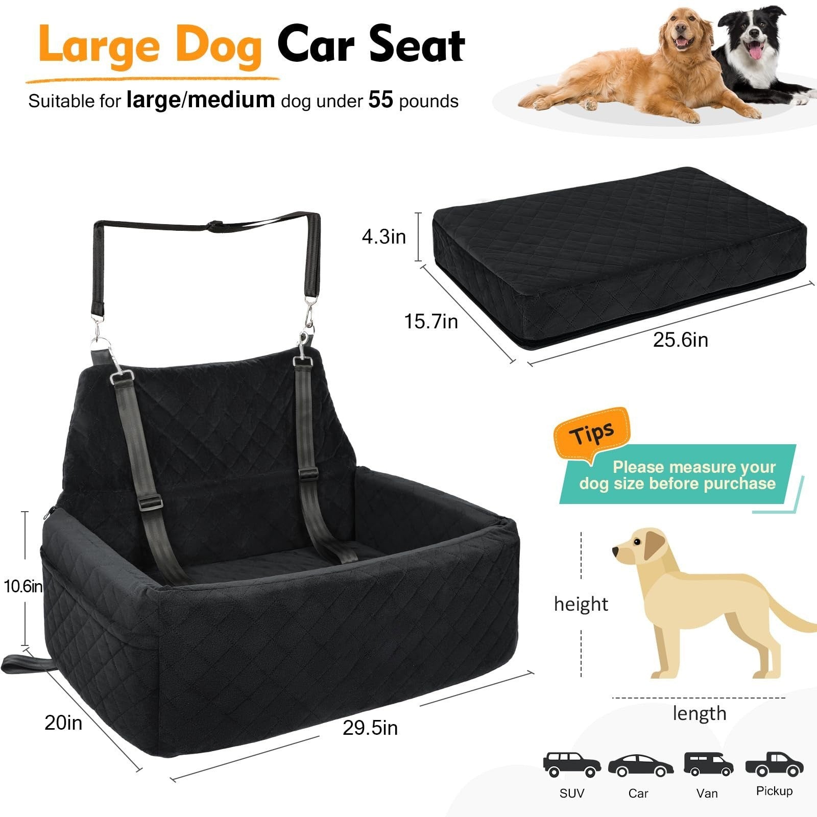 HKM-416275 Nylon Car Rear Doghouse Fully Removable And Washable