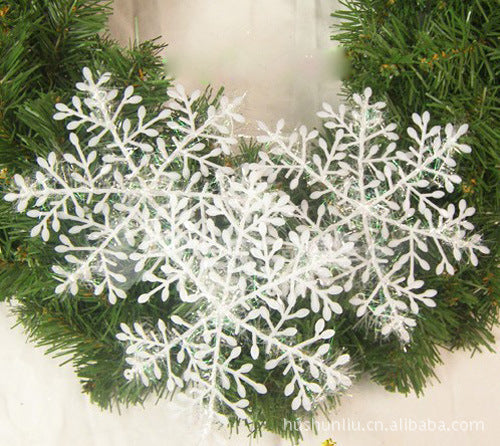 HKM-416339 11 cm Christmas Snowflake Decorations - Pack of 3 Plastic Ornaments