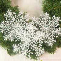 HKM-416339 11 cm Christmas Snowflake Decorations - Pack of 3 Plastic Ornaments