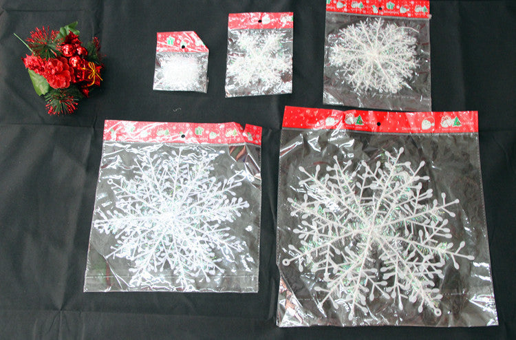 HKM-416339 11 cm Christmas Snowflake Decorations - Pack of 3 Plastic Ornaments