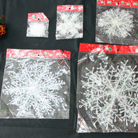 HKM-416339 11 cm Christmas Snowflake Decorations - Pack of 3 Plastic Ornaments
