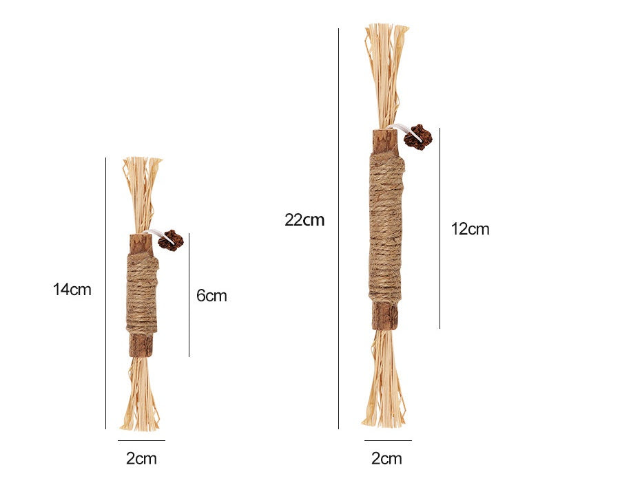 HKM-416339 Wooden Polygonum Molar Stick Cat Toy Tooth Cleaning Kitten Bite-resistant Catnip Teasing Snacks