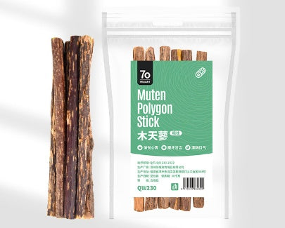 HKM-416339 Wooden Polygonum Molar Stick Cat Toy Tooth Cleaning Kitten Bite-resistant Catnip Teasing Snacks