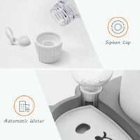 HKM-416403 Elevated Tilted Cat and Dog Food Bowl Set with Automatic Water Dispenser - Eco-Friendly Stainless Steel Design