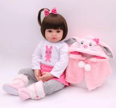 HKM-416403 Lifelike Silicone Reborn Baby Doll - 45 cm Realistic Full Body Toy for Children