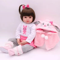 HKM-416403 Lifelike Silicone Reborn Baby Doll - 45 cm Realistic Full Body Toy for Children