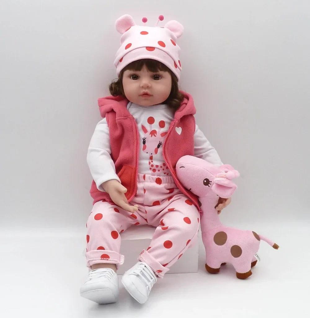 HKM-416403 Lifelike Silicone Reborn Baby Doll - 45 cm Realistic Full Body Toy for Children