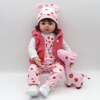HKM-416403 Lifelike Silicone Reborn Baby Doll - 45 cm Realistic Full Body Toy for Children