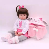 HKM-416403 Lifelike Silicone Reborn Baby Doll - 45 cm Realistic Full Body Toy for Children