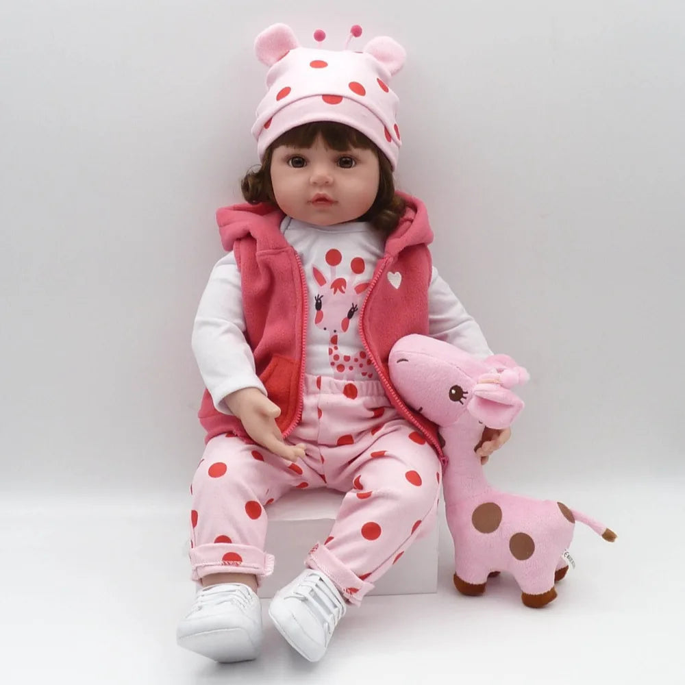 HKM-416403 Lifelike Silicone Reborn Baby Doll - 45 cm Realistic Full Body Toy for Children