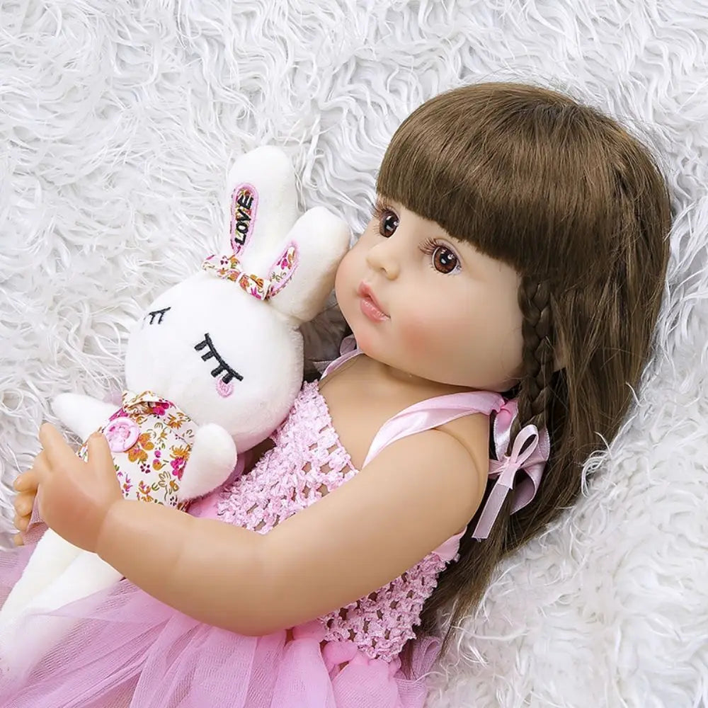 HKM-416403 Lifelike Silicone Reborn Baby Doll - 45 cm Realistic Full Body Toy for Children