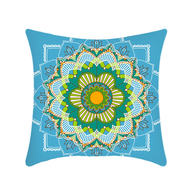 KTX-416403 Mandala Ethnic Print Single-Sided Bolster Cushion - 45x45cm, Various Colors