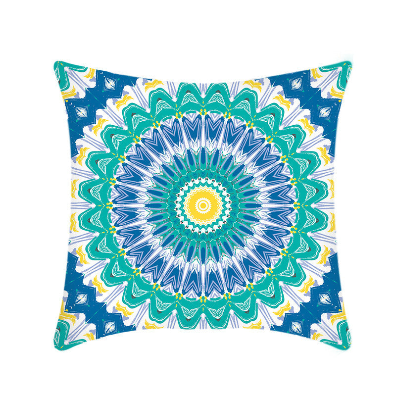KTX-416403 Mandala Ethnic Print Single-Sided Bolster Cushion - 45x45cm, Various Colors