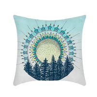 HKM-416403 Mandala Ethnic Print Single-Sided Bolster Cushion - 45x45cm, Various Colors