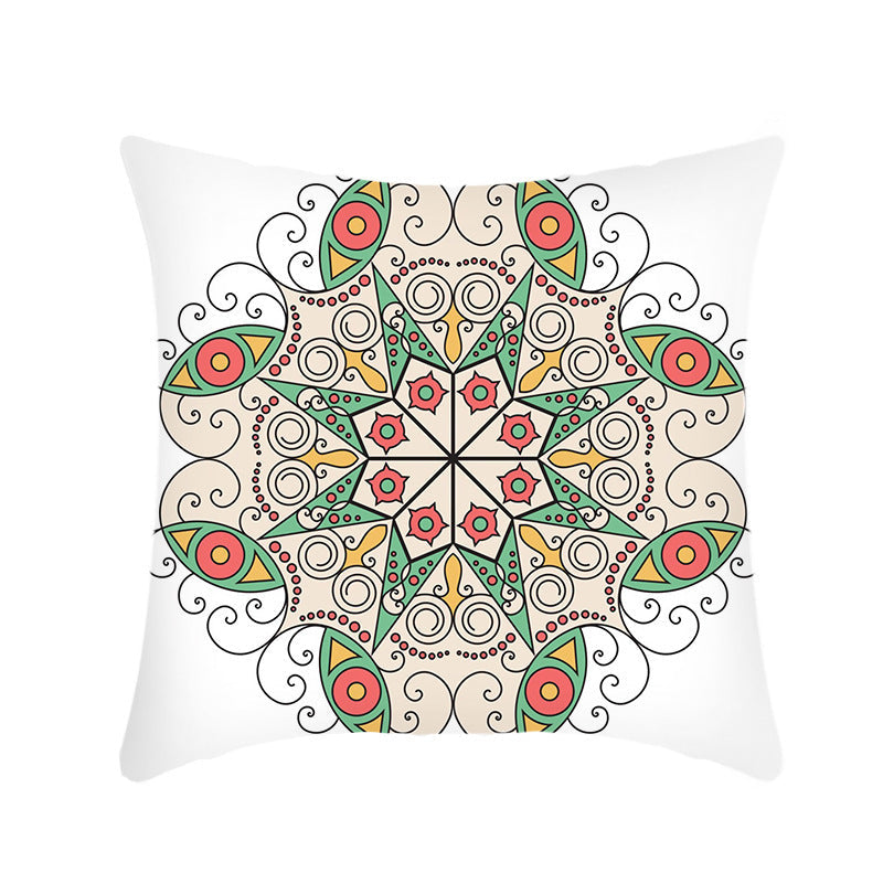 KTX-416403 Mandala Ethnic Print Single-Sided Bolster Cushion - 45x45cm, Various Colors