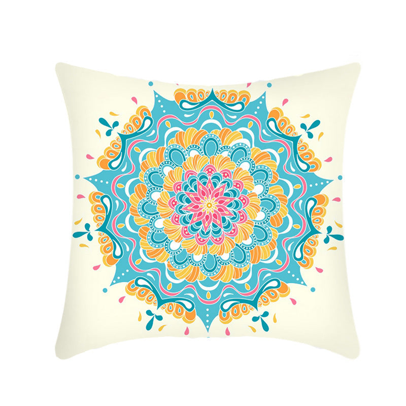 KTX-416403 Mandala Ethnic Print Single-Sided Bolster Cushion - 45x45cm, Various Colors