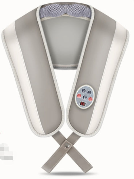 HKM-416467 Heating Neck and Shoulder Massager with Throbbing Massage Function - Eco-Friendly PU Leather, 48W Power