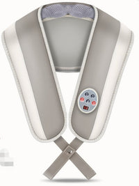 HKM-416467 Heating Neck and Shoulder Massager with Throbbing Massage Function - Eco-Friendly PU Leather, 48W Power