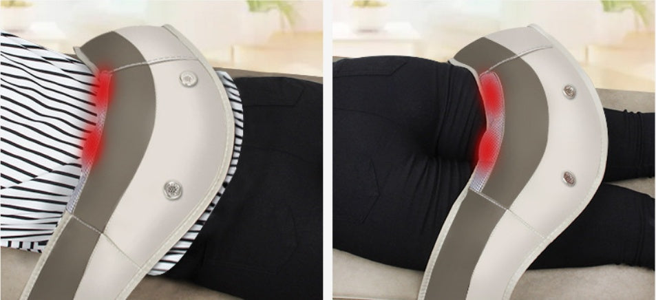 HKM-416467 Heating Neck and Shoulder Massager with Throbbing Massage Function - Eco-Friendly PU Leather, 48W Power