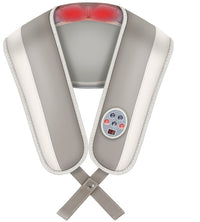 HKM-416467 Heating Neck and Shoulder Massager with Throbbing Massage Function - Eco-Friendly PU Leather, 48W Power