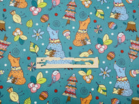 HKM-416531 Cotton Twill Quilt Cover with Cartoon Plant and Animal Prints - Multiple Colors Available