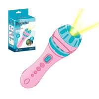 HKM-416531 Educational Projection Flashlight Toy for Kids, Drawing Projector with Battery, Ages 2-4