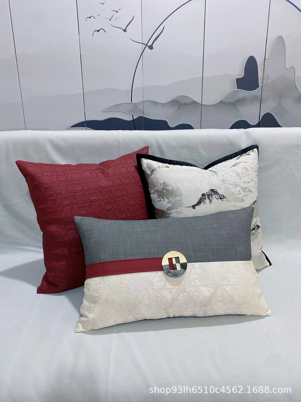 HKM-416531 Elegant Jacquard Woven Leather Pillowcase - Available in Square and Rectangular Sizes