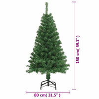 HKM-416531 Realistic PVC Artificial Christmas Tree with Thick Branches, 150 cm Height and Metal Stand