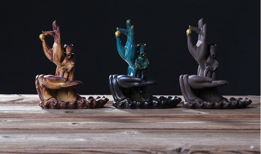 HKM-416659 Bergamot Lotus Backflow Incense Burner - Dual-Use for Home and Office Decoration