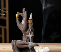 HKM-416659 Bergamot Lotus Backflow Incense Burner - Dual-Use for Home and Office Decoration