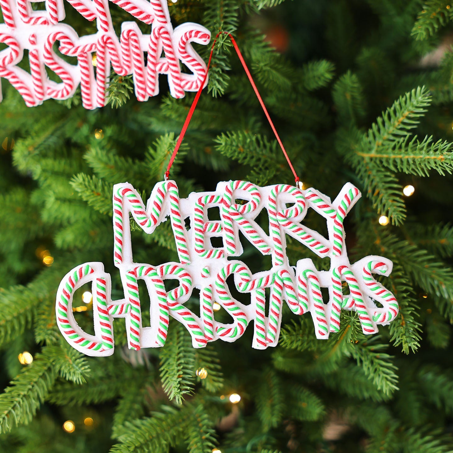 HKM-416851 Exquisite Polymer Clay Christmas Tree Ornaments with Merry Christmas Letter Plates