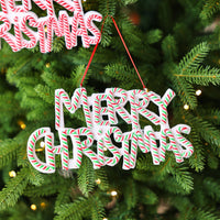 HKM-416851 Exquisite Polymer Clay Christmas Tree Ornaments with Merry Christmas Letter Plates