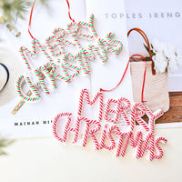 HKM-416851 Exquisite Polymer Clay Christmas Tree Ornaments with Merry Christmas Letter Plates