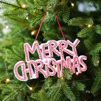 HKM-416851 Exquisite Polymer Clay Christmas Tree Ornaments with Merry Christmas Letter Plates