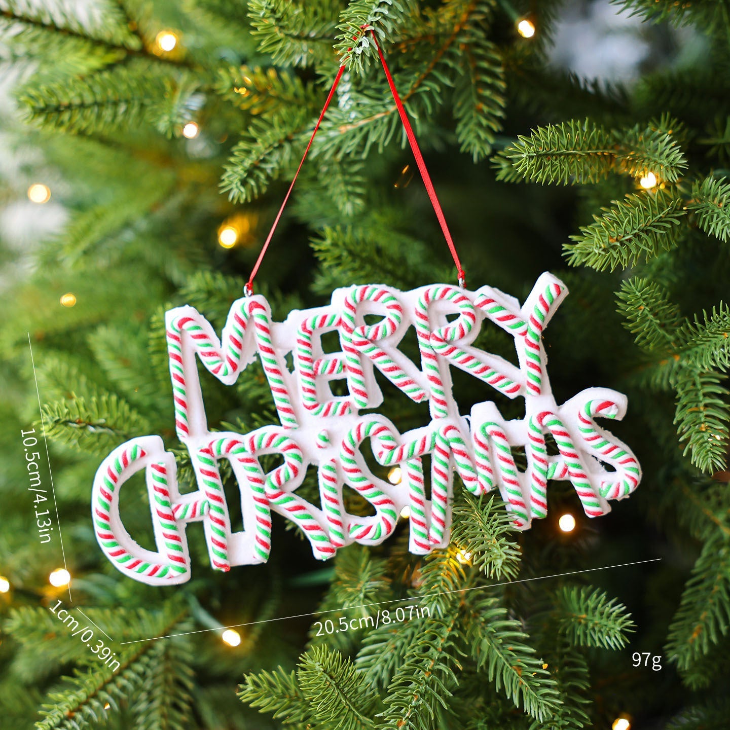 HKM-416851 Exquisite Polymer Clay Christmas Tree Ornaments with Merry Christmas Letter Plates