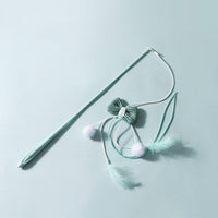 HKM-416915 Interactive Cat Teaser Toy with Feathers and Bite-Resistant Long Pole for Engaging Playtime