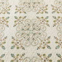 HKM-417043 Floral Embroidered Cotton Bedspread Set, Non-Slip Design, Available in Two Sizes