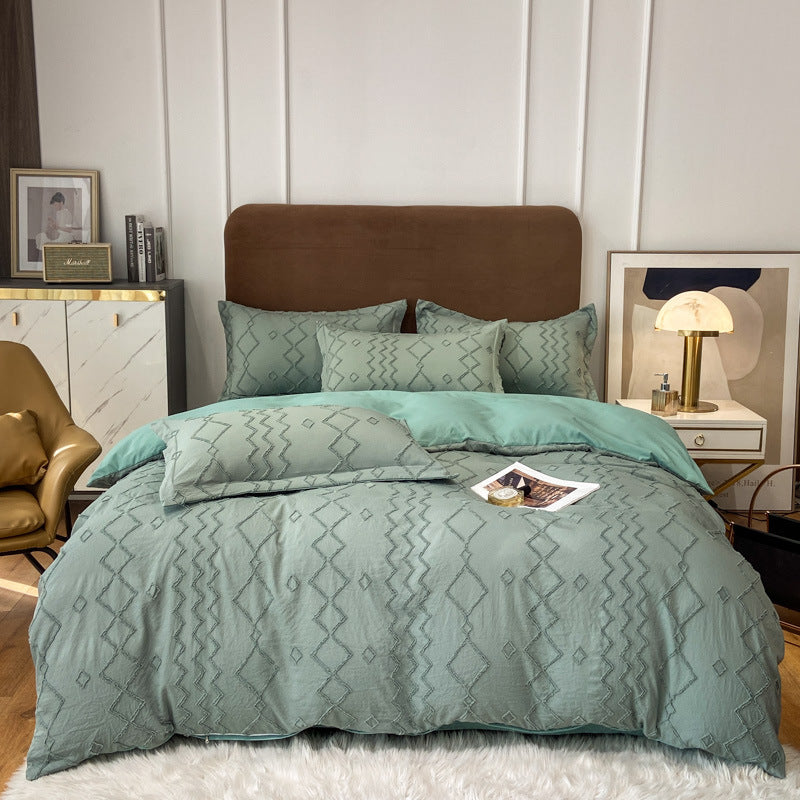 HKM-417043 Universal Bed Sheet and Quilt Cover Set - Fitted and Three-Piece Options Available in Various Sizes