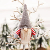 HKM-417171 Festive Christmas Faceless Doll Pendant - Cute Fabric Decoration for Holiday Cheer