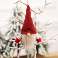 HKM-417171 Festive Christmas Faceless Doll Pendant - Cute Fabric Decoration for Holiday Cheer