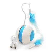 HKM-417171 Interactive Electric Cat Toy Ball with Feather Teaser and Irregular Movement for Engaging Play