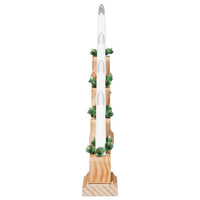 HKM-417683 Elegant Christmas Candle Bridge with 7 Warm White LEDs, Solid Pine Wood, 39.5 cm