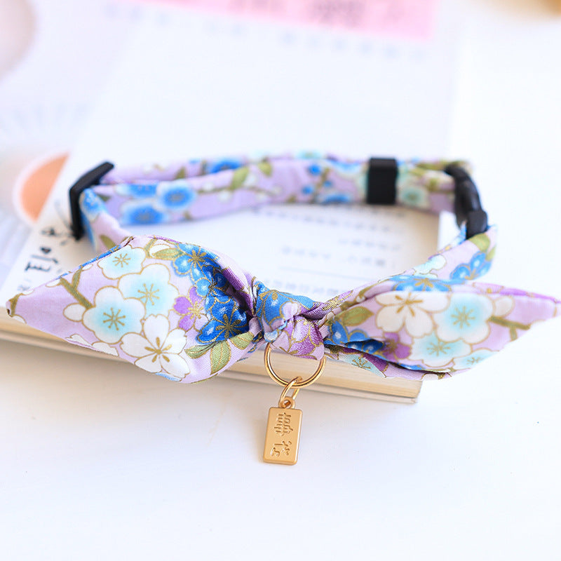 HKM-417747 New Year's Bow Tie Collar with Bell for Cats and Small Pets