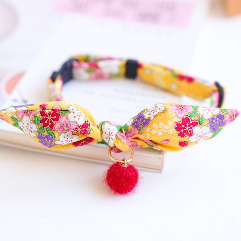 HKM-417747 New Year's Bow Tie Collar with Bell for Cats and Small Pets