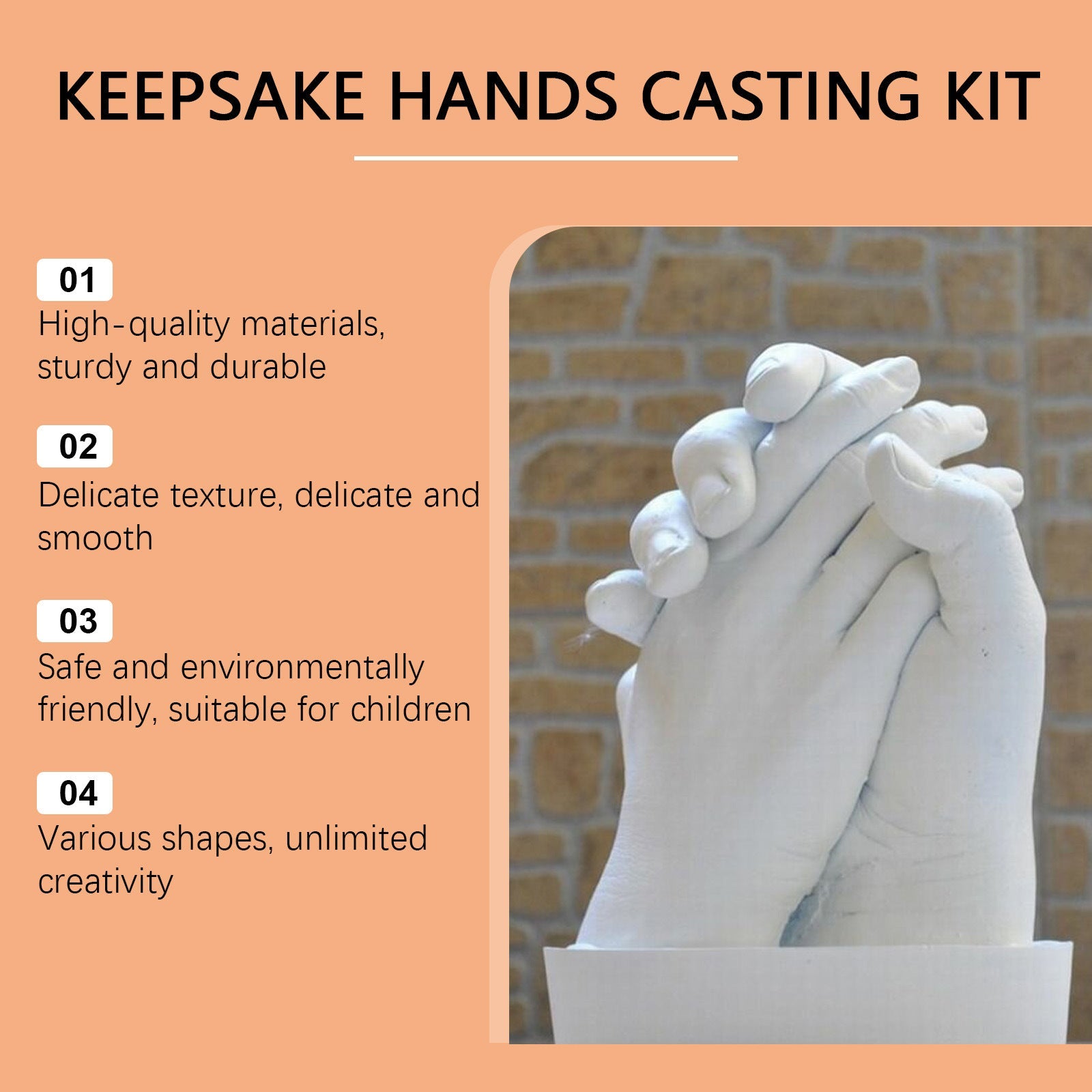KTX-417811 3D Hand Mold Gypsum Production Kit with Clay Sculpture Materials