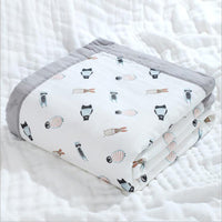 HKM-417875 Children's Cartoon Bath Towel Quilt Blanket - Six-Layer Pure Cotton Design, Super Soft, Antibacterial, 110x110 cm