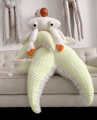 HKM-417875 Super Soft White Hairy Crab Pillow - Cozy Baby Toy and Decorative Cushion